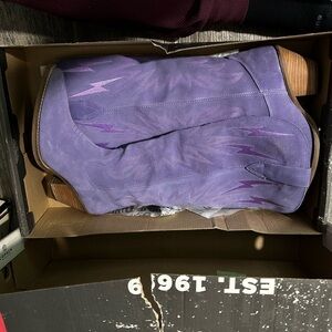 Purple Suede Cowboy Boots